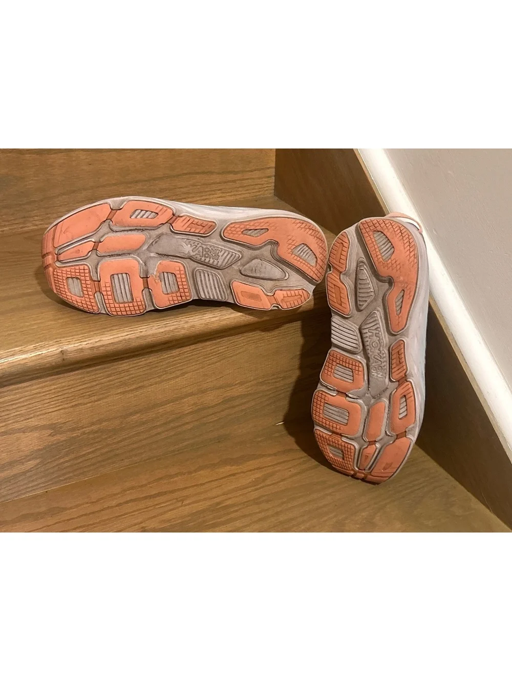 Hoka One One Women's Running Shoes Gray and Peach Size 9